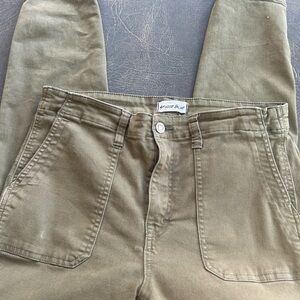 Green Straight Leg Jeans with Relaxed Fit